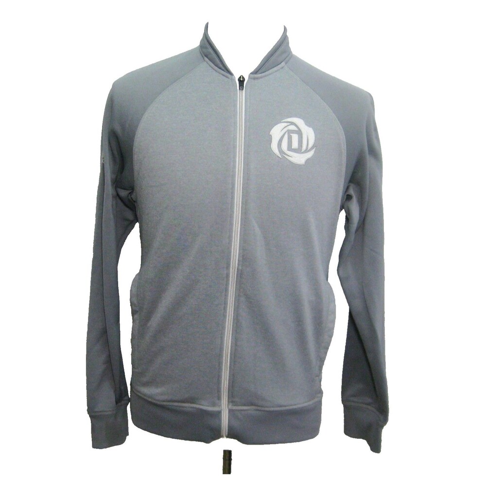 Adidas Track Jacket Men's Medium Gray Athletic Full Zip Sweatshirt Windbreaker
